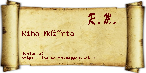 Riha Márta névjegykártya