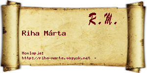 Riha Márta névjegykártya
